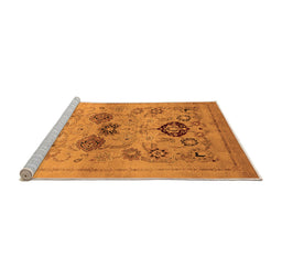 Sideview of Machine Washable Oriental Orange Industrial Area Rugs, wshurb3168org