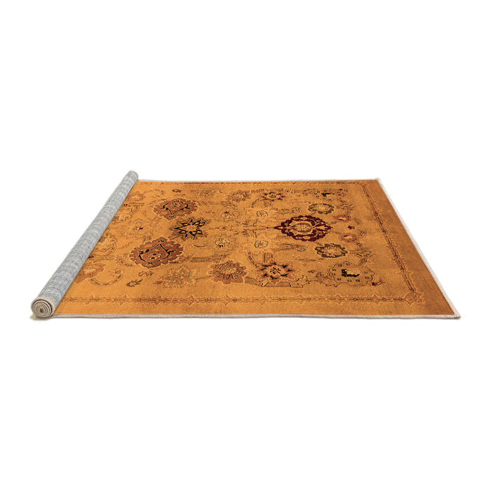 Sideview of Machine Washable Oriental Orange Industrial Area Rugs, wshurb3168org