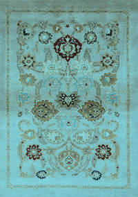 Oriental Light Blue Industrial Rug, urb3168lblu