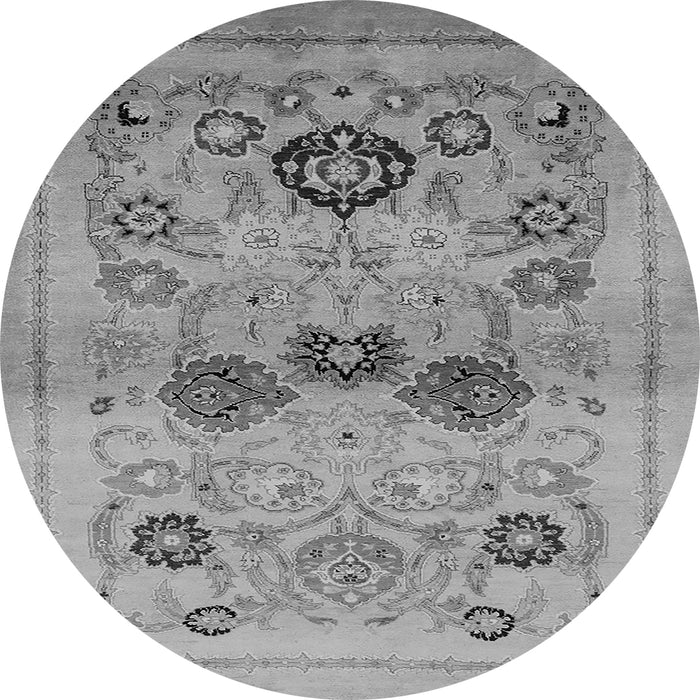 Round Oriental Gray Industrial Rug, urb3168gry