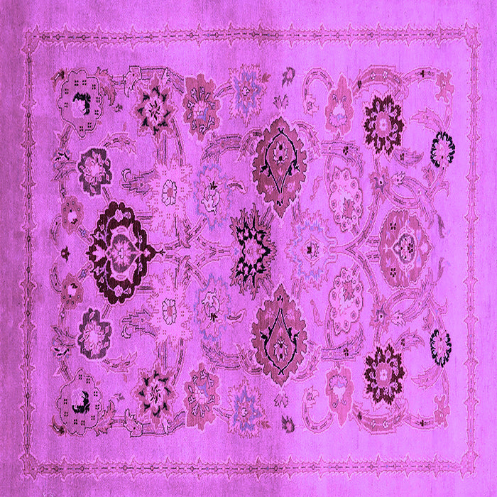 Square Machine Washable Oriental Purple Industrial Area Rugs, wshurb3168pur