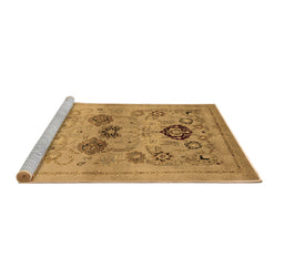Sideview of Machine Washable Oriental Brown Industrial Rug, wshurb3168brn
