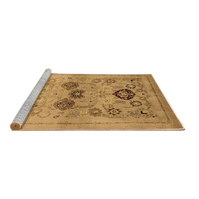 Sideview of Machine Washable Oriental Brown Industrial Rug, wshurb3168brn