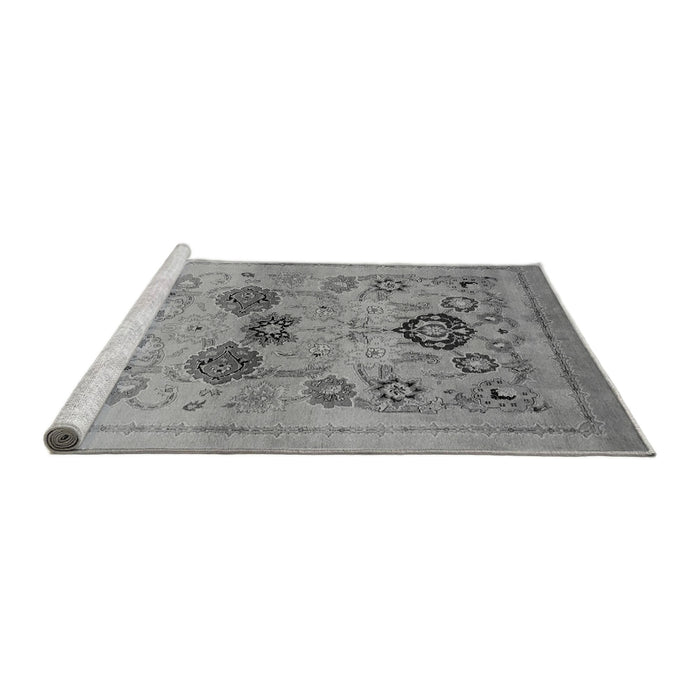 Sideview of Machine Washable Oriental Gray Industrial Rug, wshurb3168gry