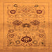 Square Machine Washable Oriental Orange Industrial Area Rugs, wshurb3168org