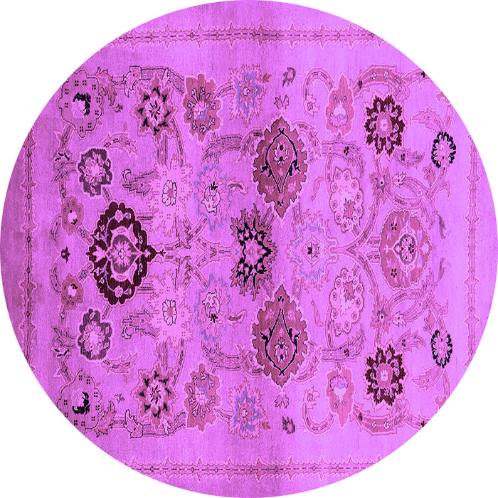 Round Oriental Purple Industrial Rug, urb3168pur