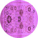 Round Oriental Purple Industrial Rug, urb3168pur