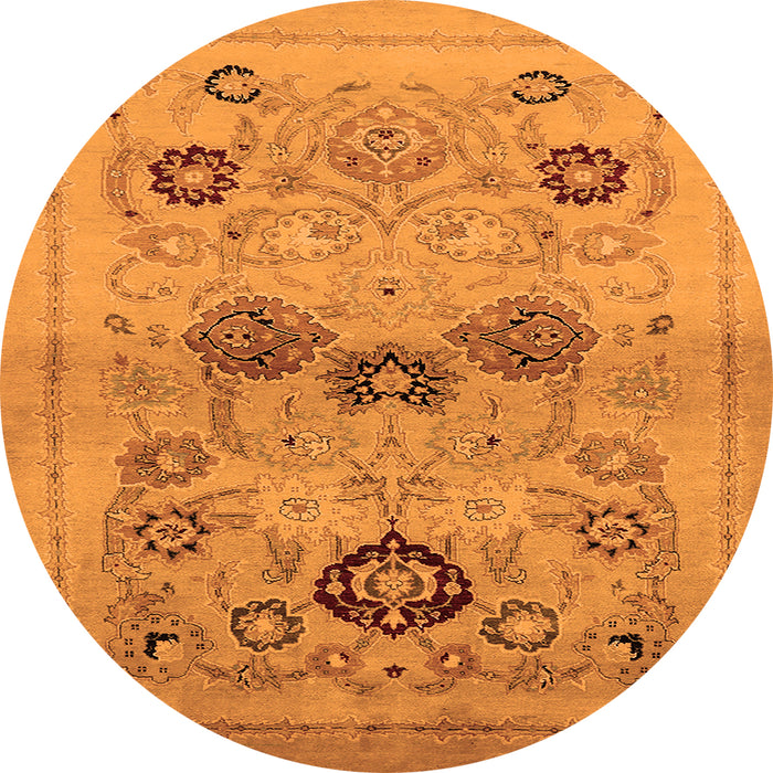 Round Oriental Orange Industrial Rug, urb3168org