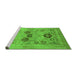 Sideview of Machine Washable Oriental Green Industrial Area Rugs, wshurb3168grn