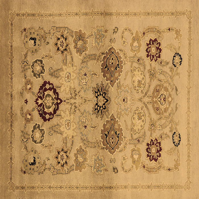 Square Oriental Brown Industrial Rug, urb3168brn