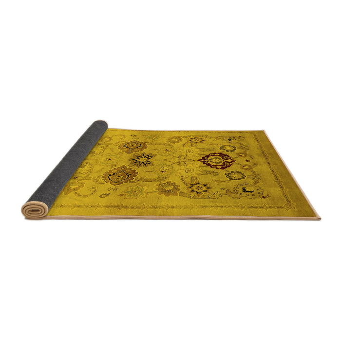 Sideview of Oriental Yellow Industrial Rug, urb3168yw