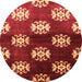 Round Oriental Orange Industrial Rug, urb3169org