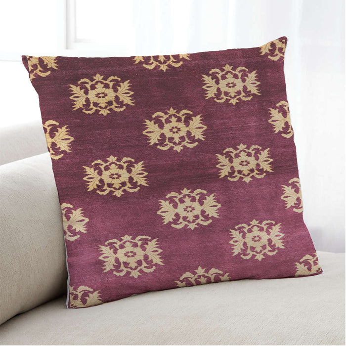 Lifestyle Image of Mid-Century Modern Urban Square Red Throw Pillow, 18 inch by 18 inch, pwurb3169