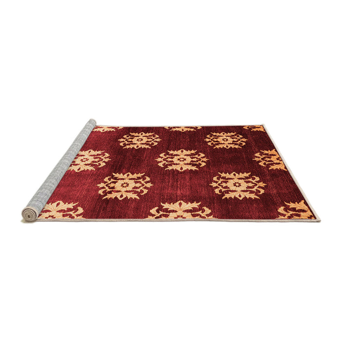 Sideview of Machine Washable Oriental Orange Industrial Area Rugs, wshurb3169org