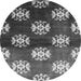 Round Oriental Gray Industrial Rug, urb3169gry