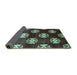 Sideview of Oriental Turquoise Industrial Rug, urb3169turq