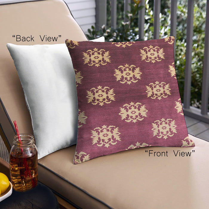 Front View of Mid-Century Modern Urban Square Red Throw Pillow, 18 inch by 18 inch, pwurb3169