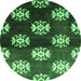 Round Oriental Emerald Green Industrial Rug, urb3169emgrn