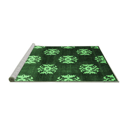 Sideview of Machine Washable Oriental Emerald Green Industrial Area Rugs, wshurb3169emgrn