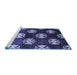 Sideview of Machine Washable Oriental Blue Industrial Rug, wshurb3169blu