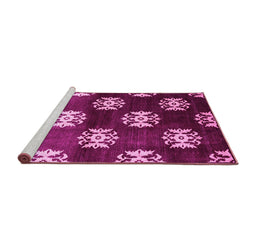 Sideview of Machine Washable Oriental Pink Industrial Rug, wshurb3169pnk