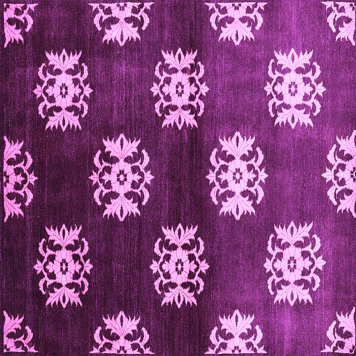 Square Machine Washable Oriental Purple Industrial Area Rugs, wshurb3169pur