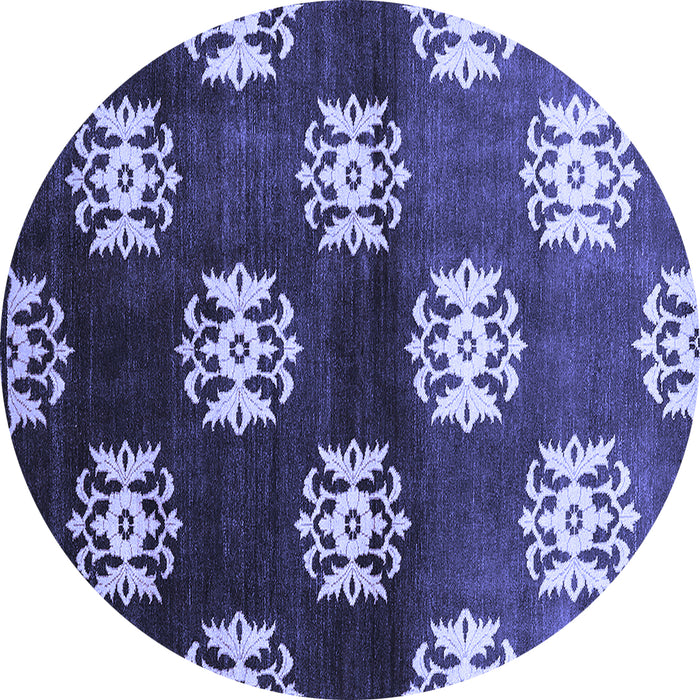 Round Oriental Blue Industrial Rug, urb3169blu