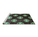 Sideview of Machine Washable Oriental Turquoise Industrial Area Rugs, wshurb3169turq