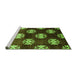 Sideview of Machine Washable Oriental Green Industrial Area Rugs, wshurb3169grn