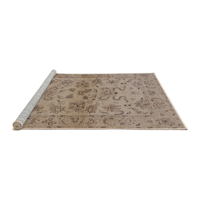 Sideview of Machine Washable Industrial Modern Camel Brown Rug, wshurb3170