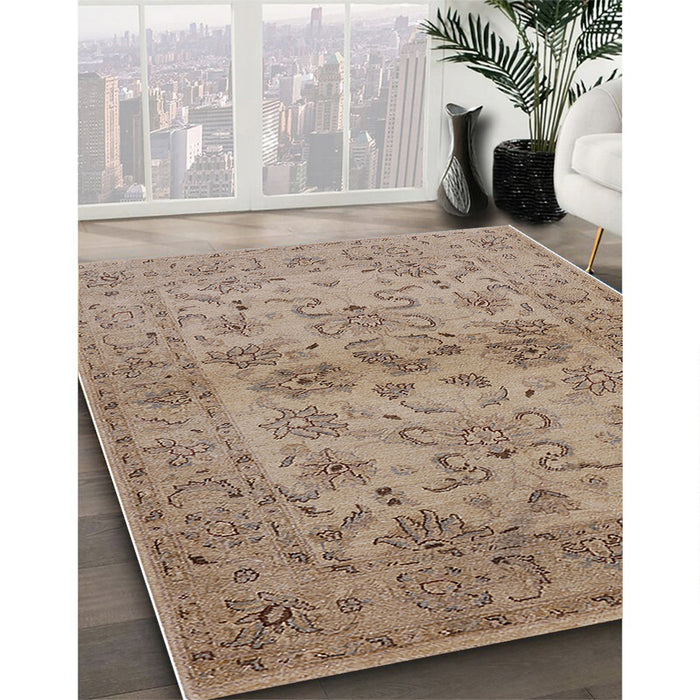 Machine Washable Industrial Modern Camel Brown Rug in a Family Room, wshurb3170