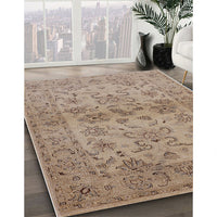 Mid-Century Modern Camel Brown Oriental Rug, urb3170