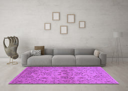 Machine Washable Oriental Purple Industrial Area Rugs in a Living Room, wshurb3170pur