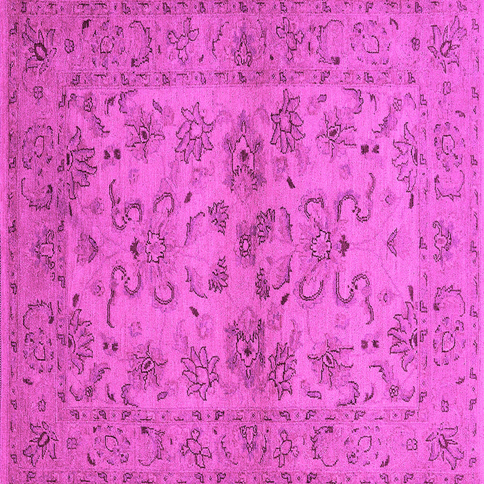 Square Machine Washable Oriental Pink Industrial Rug, wshurb3170pnk