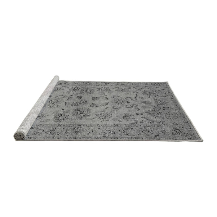 Sideview of Machine Washable Oriental Gray Industrial Rug, wshurb3170gry