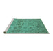 Sideview of Machine Washable Oriental Turquoise Industrial Area Rugs, wshurb3170turq