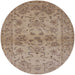 Round Mid-Century Modern Camel Brown Oriental Rug, urb3170