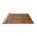 Sideview of Machine Washable Industrial Modern Mahogany Brown Rug, wshurb3171