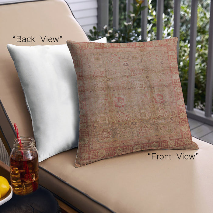 Front View of Mid-Century Modern Urban Square Mahogany Brown Throw Pillow, 18 inch by 18 inch, pwurb3171