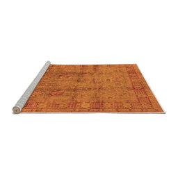Sideview of Machine Washable Oriental Orange Industrial Area Rugs, wshurb3171org
