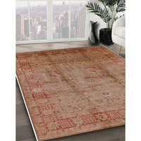 Mid-Century Modern Mahogany Brown Oriental Rug, urb3171