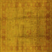 Square Machine Washable Oriental Yellow Industrial Rug, wshurb3171yw