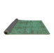 Sideview of Oriental Turquoise Industrial Rug, urb3171turq