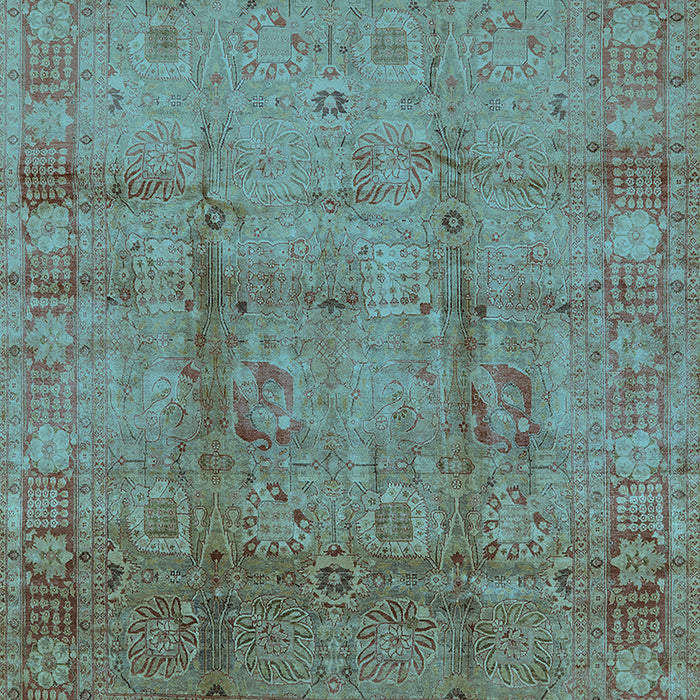 Machine Washable Oriental Light Blue Industrial Rug, wshurb3171lblu