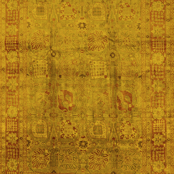 Machine Washable Oriental Yellow Industrial Rug, wshurb3171yw