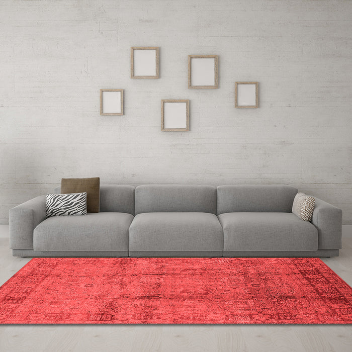 Industrial Red Washable Rugs