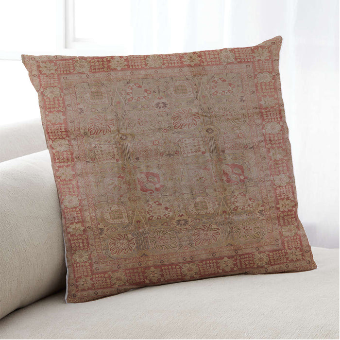Lifestyle Image of Mid-Century Modern Urban Square Mahogany Brown Throw Pillow, 18 inch by 18 inch, pwurb3171