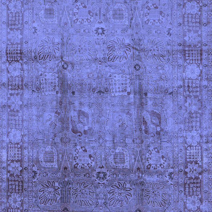 Machine Washable Oriental Blue Industrial Rug, wshurb3171blu