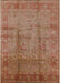 Mid-Century Modern Mahogany Brown Oriental Rug, urb3171