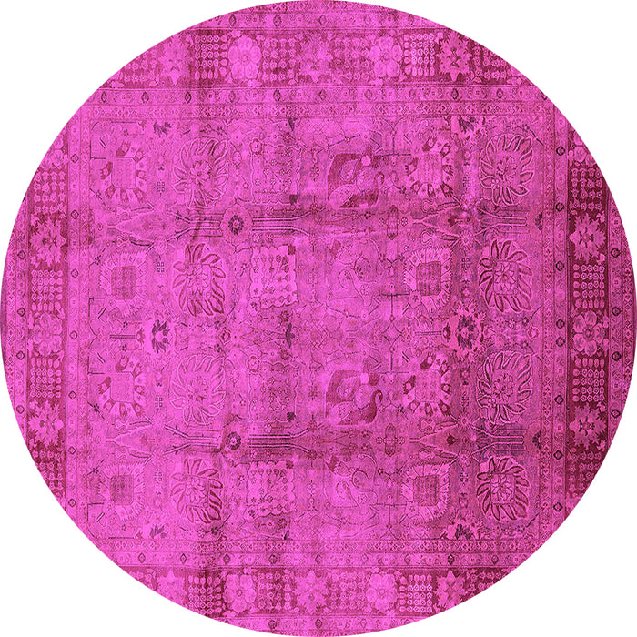Round Oriental Pink Industrial Rug, urb3171pnk